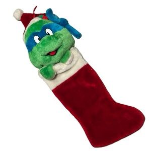 Vintage Teenage Mutant Ninja Turtle Stocking, Leonardo stuffed head, good cond.
